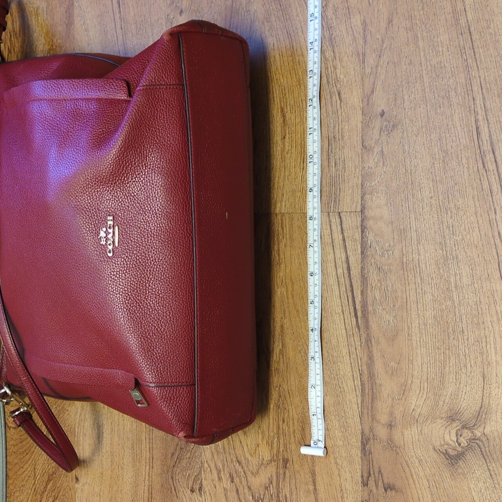 Coach GUC Red Burgundy Leather Hobo Shoulder Or Crossbody Bag Purse - Picture 7 of 16